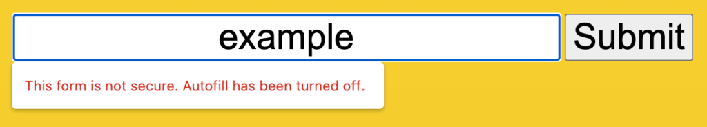Chrome insecure form warning